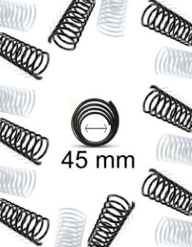 Espiral plastico rulo para encuadernar 45 mm. Paq. x 10