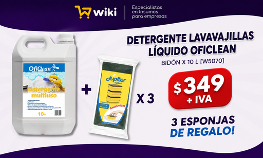 [W0040087] PROMO WEB 4  - Bidon 10L Detergente W5070 + paq x3 esponjas Júpiter DE REGALO!
