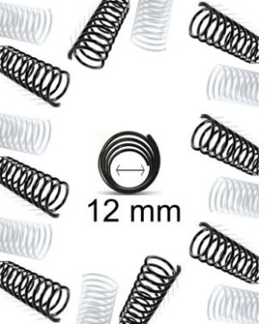 Espiral plastico rulo para encuadernar 12 mm. Paq. x 50
