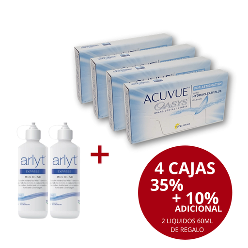 ACUVUE OASYS FOR ASTIGMATISM 4 CAJAS
