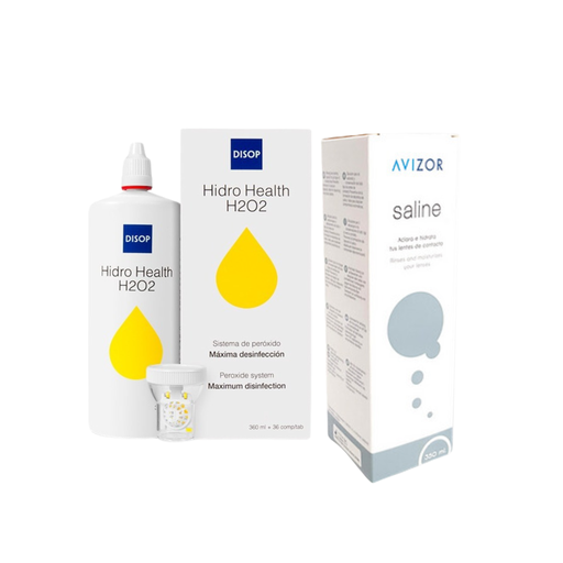 AVIZOR SALINE 350 ml﻿ + Hidro Health H2O2 + 36 tabletas